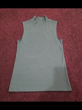 NO BOUNDARIES TURTLE NECK SLEEVELESS RIBBED SHIRTS